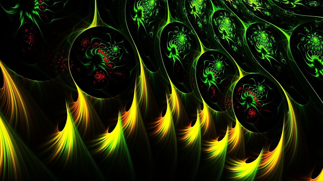 Künstlerische Zeichnung von Zell- und Haar-ähnlichen Strukturen in Schwarz, gelb, grün und rot | Foto: Pixabay